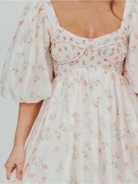 NWT Worth Collective Smocked Bodice Floral Maxi Dress - Pink Floral